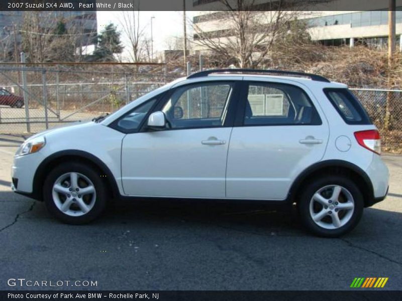 Pearl White / Black 2007 Suzuki SX4 AWD
