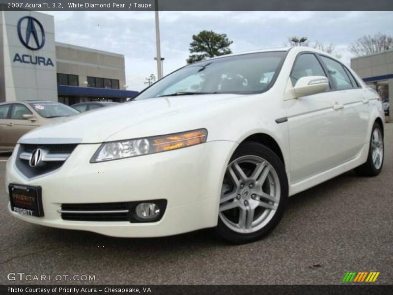 White Diamond Pearl / Taupe 2007 Acura TL 3.2