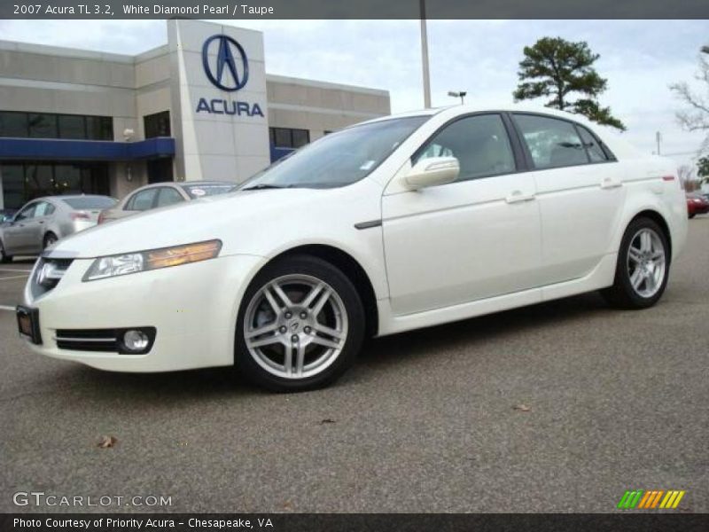 White Diamond Pearl / Taupe 2007 Acura TL 3.2