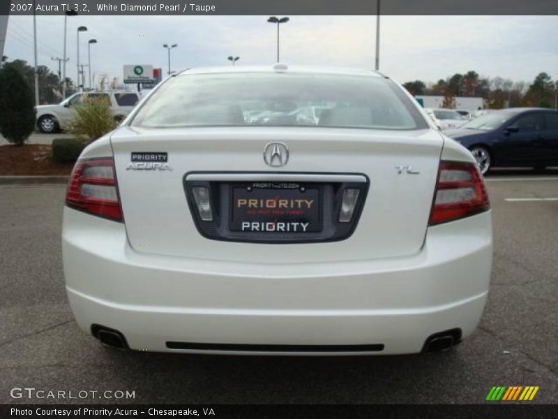 White Diamond Pearl / Taupe 2007 Acura TL 3.2