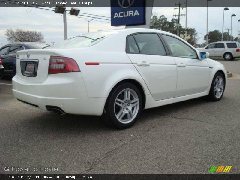 White Diamond Pearl / Taupe 2007 Acura TL 3.2