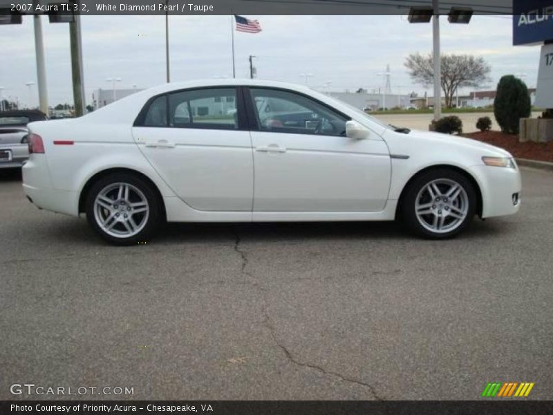 White Diamond Pearl / Taupe 2007 Acura TL 3.2