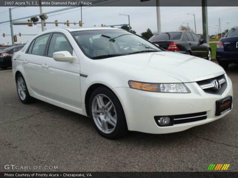 White Diamond Pearl / Taupe 2007 Acura TL 3.2