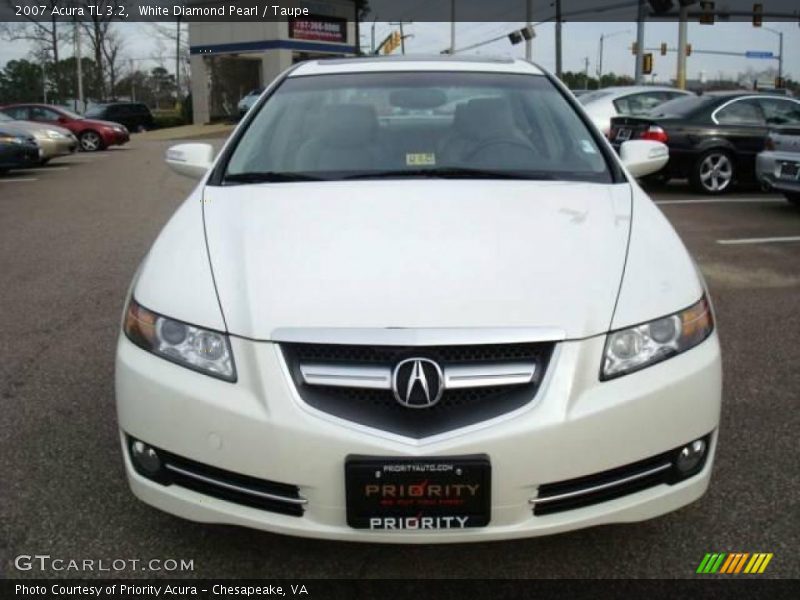 White Diamond Pearl / Taupe 2007 Acura TL 3.2