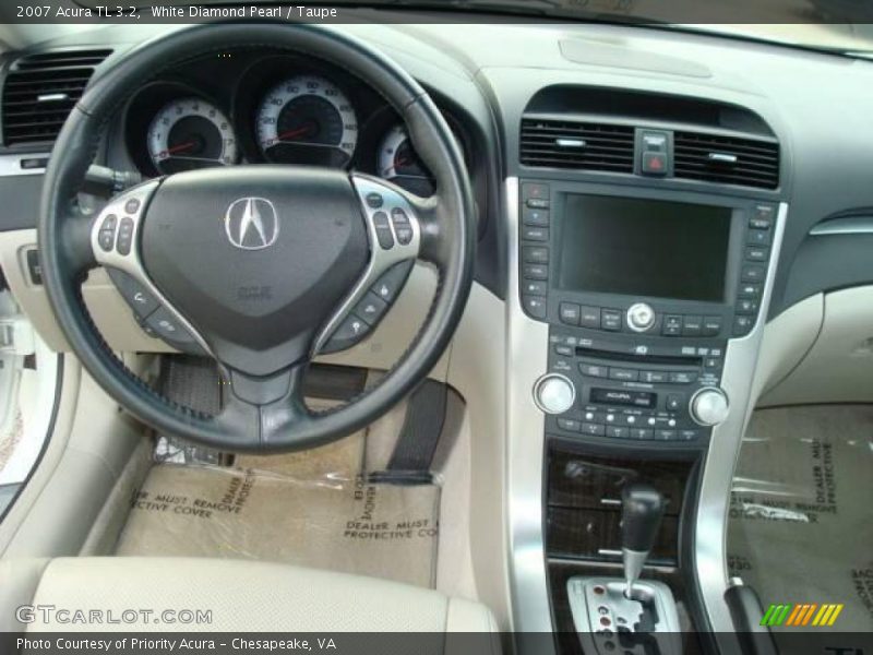 White Diamond Pearl / Taupe 2007 Acura TL 3.2