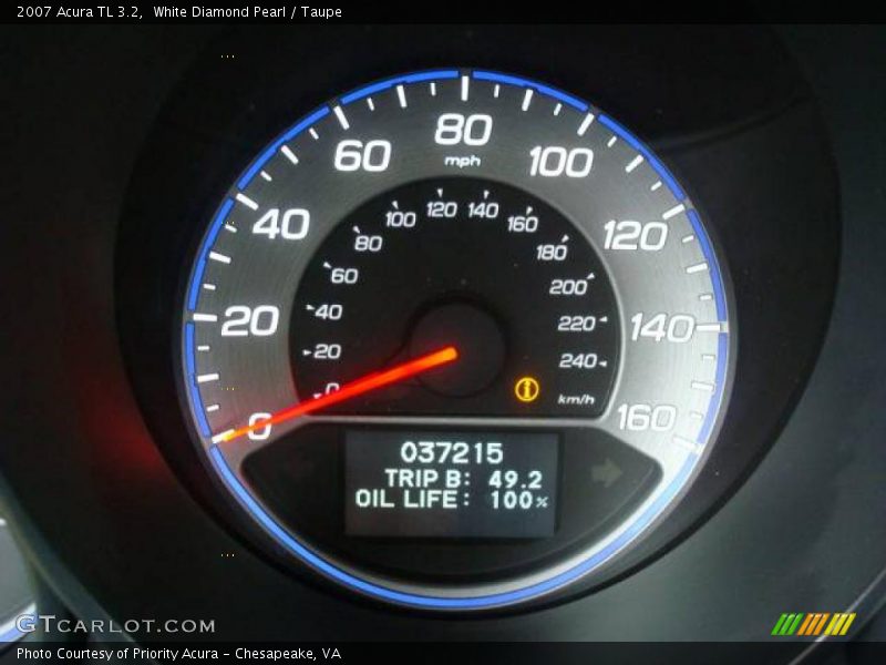 White Diamond Pearl / Taupe 2007 Acura TL 3.2
