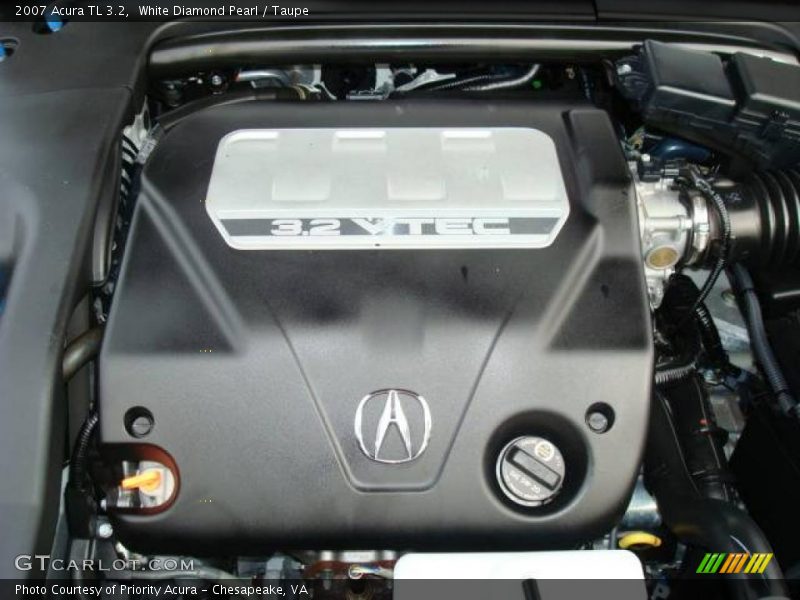 White Diamond Pearl / Taupe 2007 Acura TL 3.2