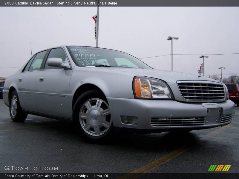 Sterling Silver / Neutral Shale Beige 2003 Cadillac DeVille Sedan