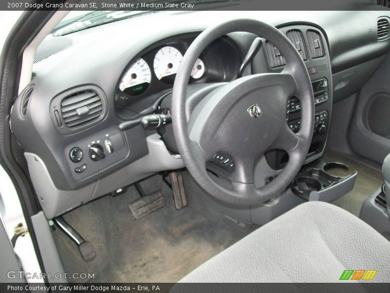 Stone White / Medium Slate Gray 2007 Dodge Grand Caravan SE