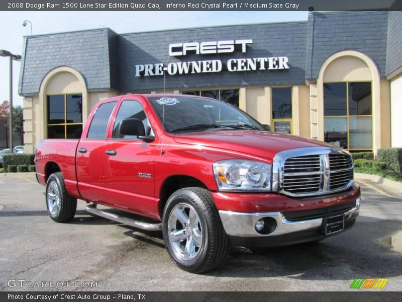 Inferno Red Crystal Pearl / Medium Slate Gray 2008 Dodge Ram 1500 Lone Star Edition Quad Cab