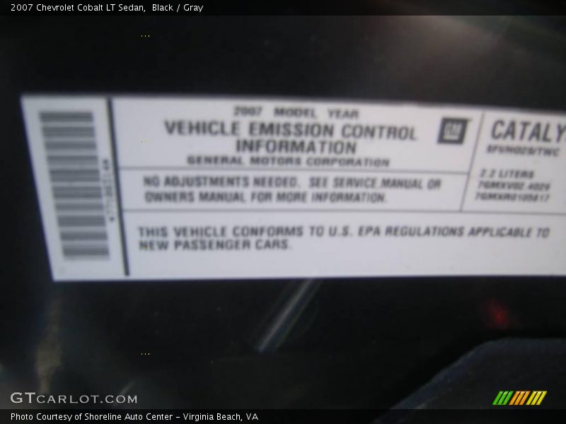 Black / Gray 2007 Chevrolet Cobalt LT Sedan