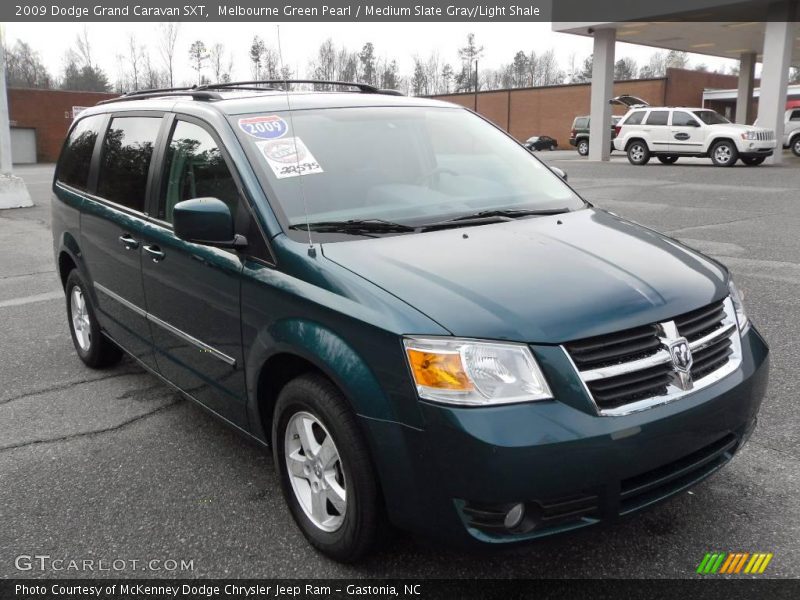 Melbourne Green Pearl / Medium Slate Gray/Light Shale 2009 Dodge Grand Caravan SXT