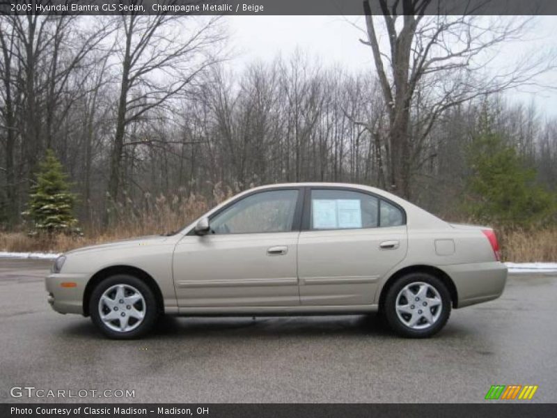 Champagne Metallic / Beige 2005 Hyundai Elantra GLS Sedan