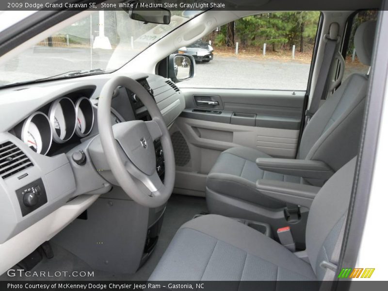 Stone White / Medium Slate Gray/Light Shale 2009 Dodge Grand Caravan SE