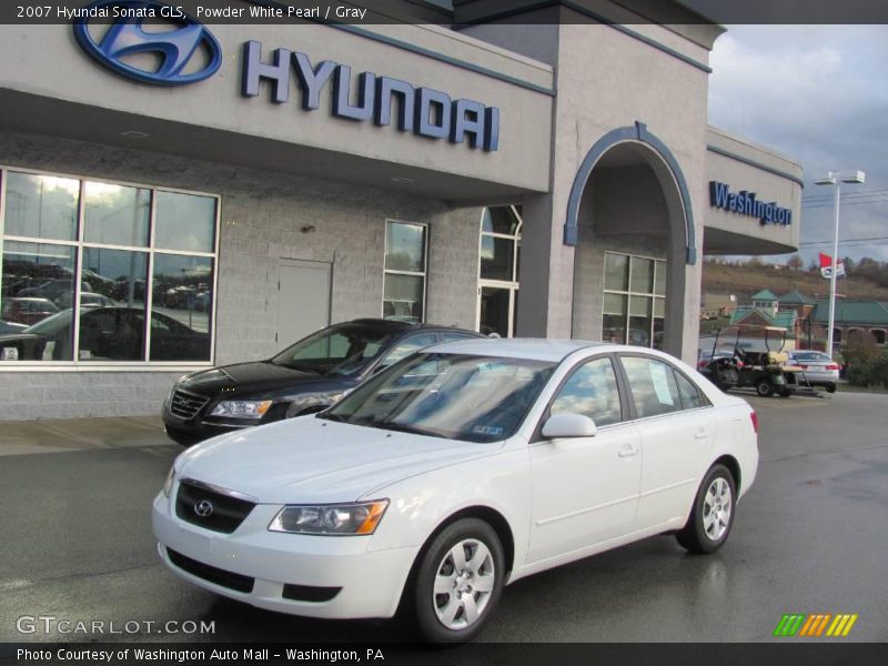 Powder White Pearl / Gray 2007 Hyundai Sonata GLS