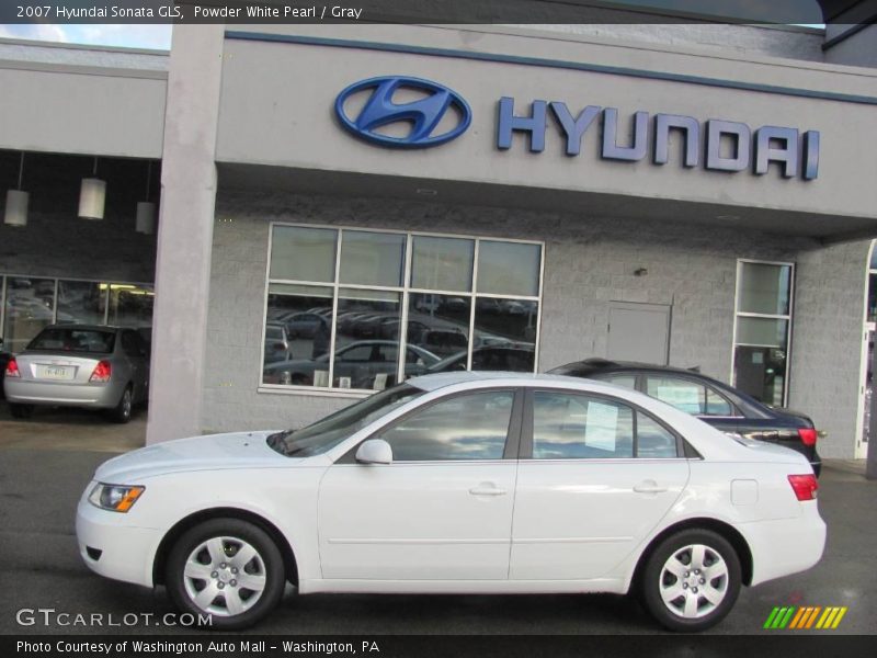 Powder White Pearl / Gray 2007 Hyundai Sonata GLS