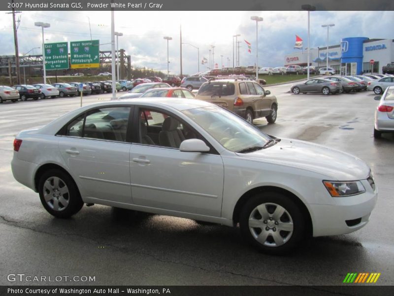 Powder White Pearl / Gray 2007 Hyundai Sonata GLS
