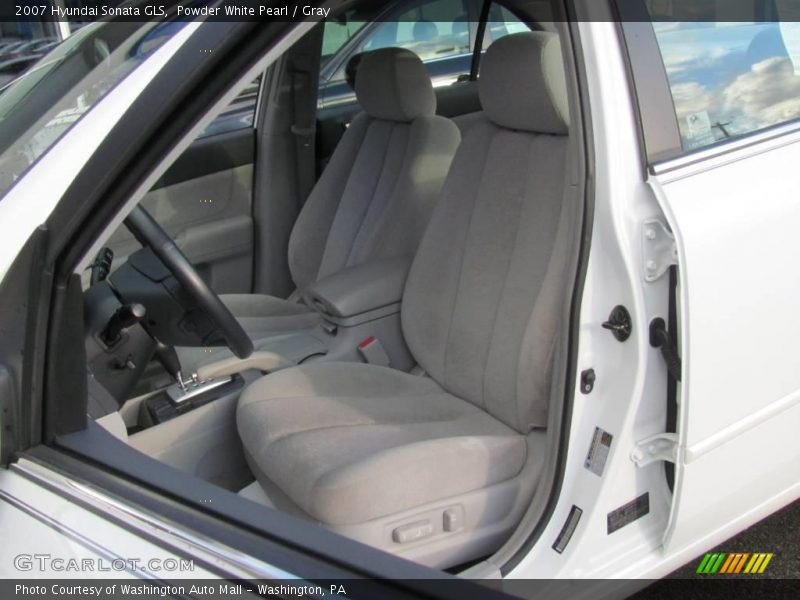 Powder White Pearl / Gray 2007 Hyundai Sonata GLS