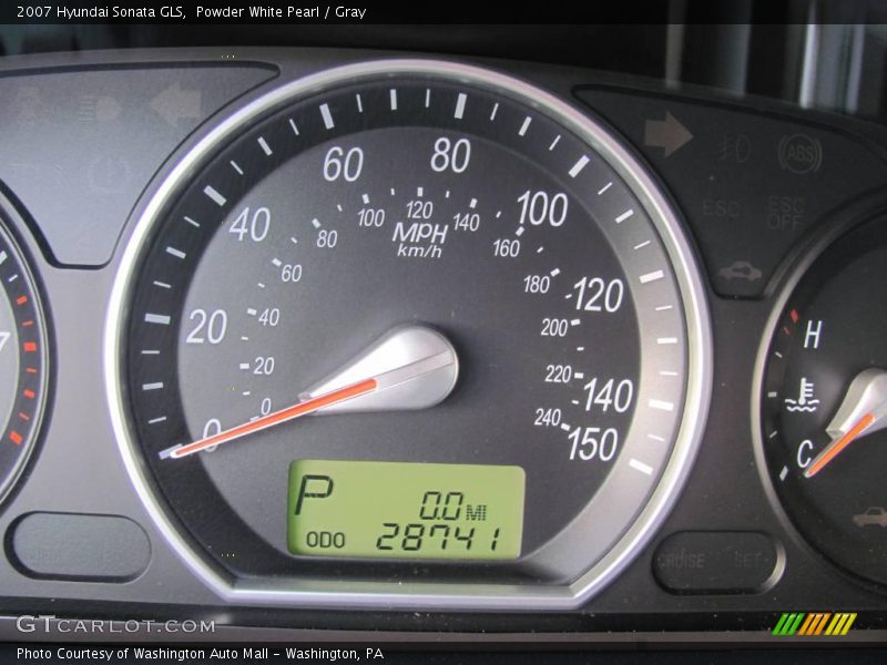 Powder White Pearl / Gray 2007 Hyundai Sonata GLS