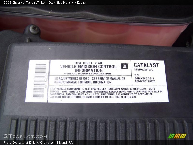 Dark Blue Metallic / Ebony 2008 Chevrolet Tahoe LT 4x4