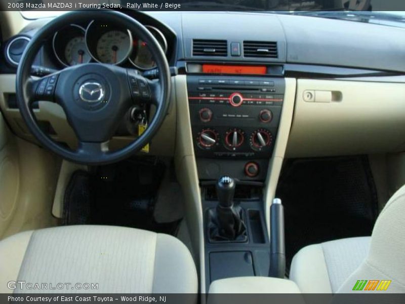 Rally White / Beige 2008 Mazda MAZDA3 i Touring Sedan