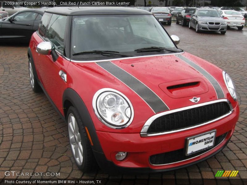 Chili Red / Punch Carbon Black Leather 2009 Mini Cooper S Hardtop