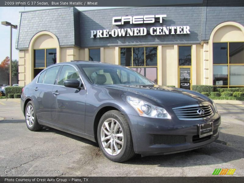Blue Slate Metallic / Wheat 2009 Infiniti G 37 Sedan