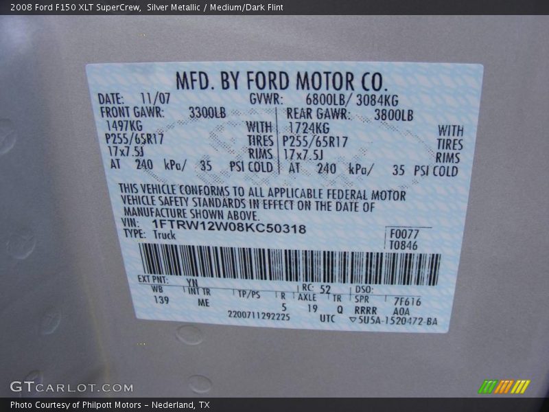 Silver Metallic / Medium/Dark Flint 2008 Ford F150 XLT SuperCrew