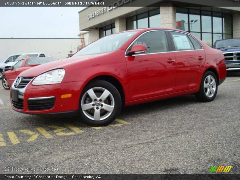 Salsa Red / Pure Beige 2008 Volkswagen Jetta SE Sedan