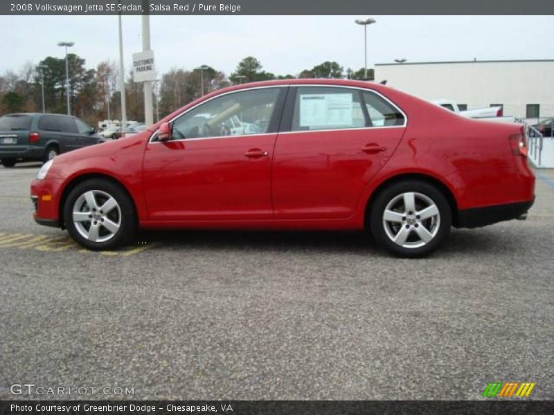 Salsa Red / Pure Beige 2008 Volkswagen Jetta SE Sedan