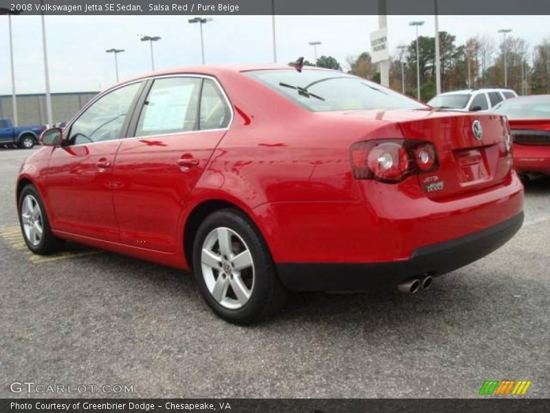 Salsa Red / Pure Beige 2008 Volkswagen Jetta SE Sedan