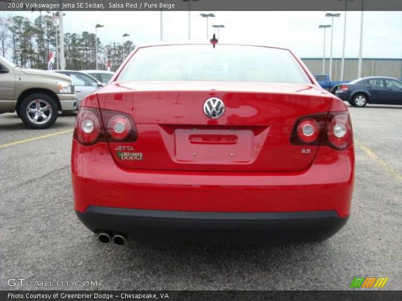 Salsa Red / Pure Beige 2008 Volkswagen Jetta SE Sedan