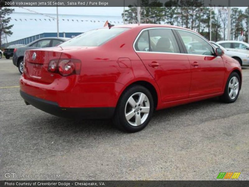 Salsa Red / Pure Beige 2008 Volkswagen Jetta SE Sedan