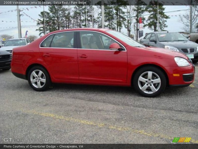 Salsa Red / Pure Beige 2008 Volkswagen Jetta SE Sedan