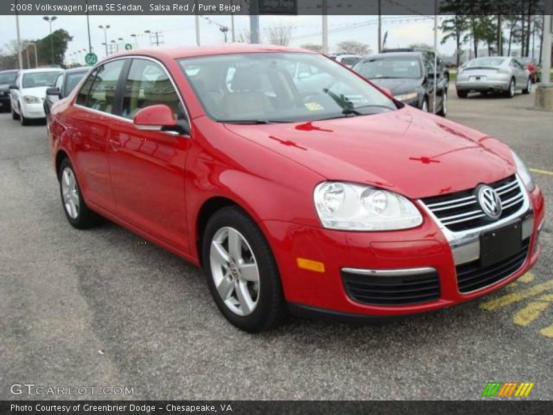 Salsa Red / Pure Beige 2008 Volkswagen Jetta SE Sedan