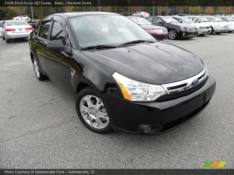 Black / Medium Stone 2008 Ford Focus SES Sedan