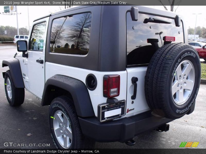Stone White / Dark Slate Gray/Medium Slate Gray 2010 Jeep Wrangler Sport 4x4