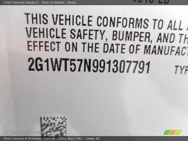 Silver Ice Metallic / Ebony 2009 Chevrolet Impala LT