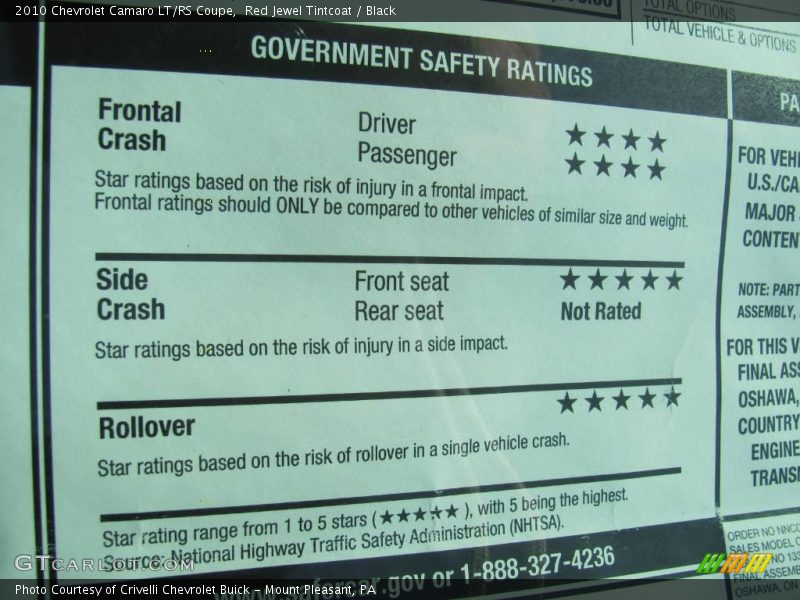 Red Jewel Tintcoat / Black 2010 Chevrolet Camaro LT/RS Coupe