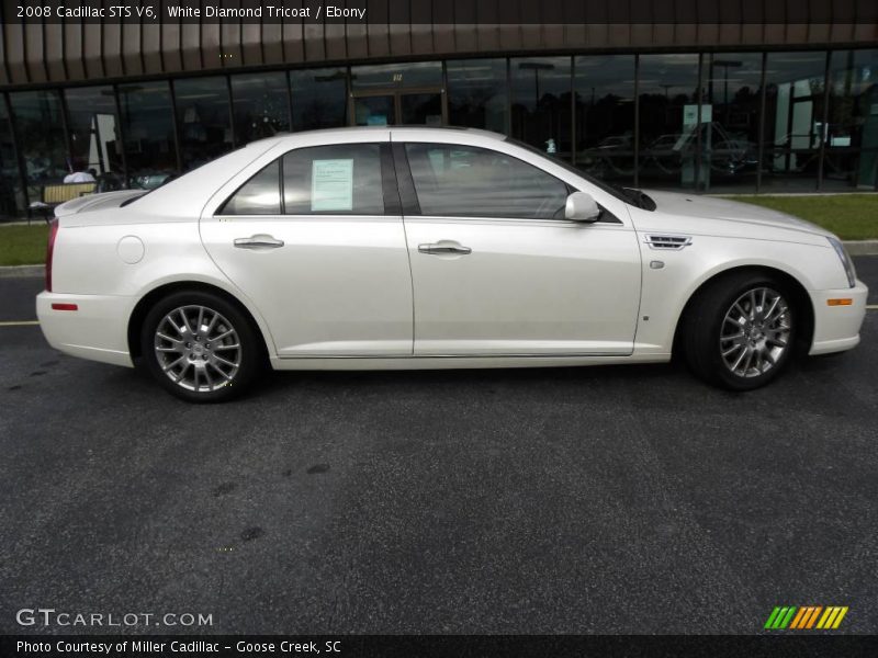 White Diamond Tricoat / Ebony 2008 Cadillac STS V6