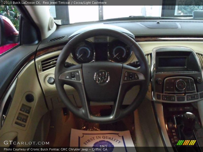 Red Jewel Tintcoat / Cocoa/Light Cashmere 2010 Buick LaCrosse CX