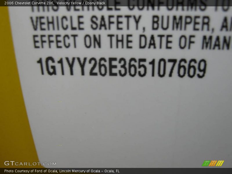 Velocity Yellow / Ebony Black 2006 Chevrolet Corvette Z06