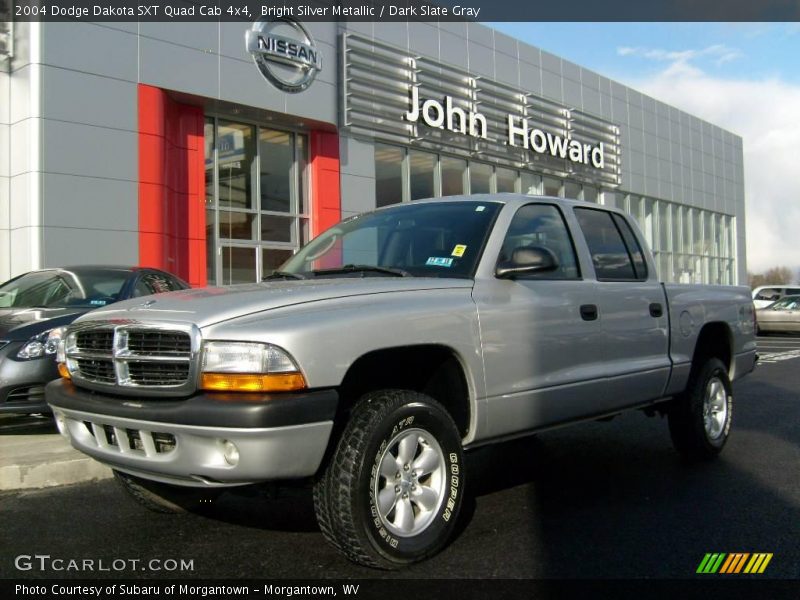 Bright Silver Metallic / Dark Slate Gray 2004 Dodge Dakota SXT Quad Cab 4x4