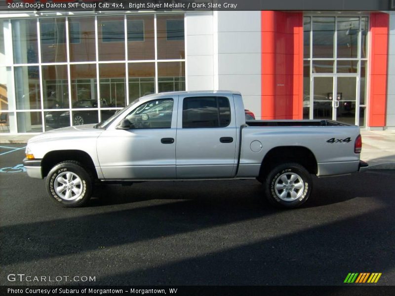 Bright Silver Metallic / Dark Slate Gray 2004 Dodge Dakota SXT Quad Cab 4x4