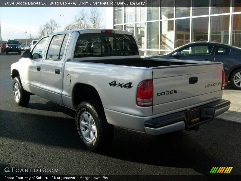 Bright Silver Metallic / Dark Slate Gray 2004 Dodge Dakota SXT Quad Cab 4x4