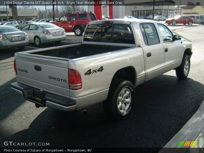 Bright Silver Metallic / Dark Slate Gray 2004 Dodge Dakota SXT Quad Cab 4x4