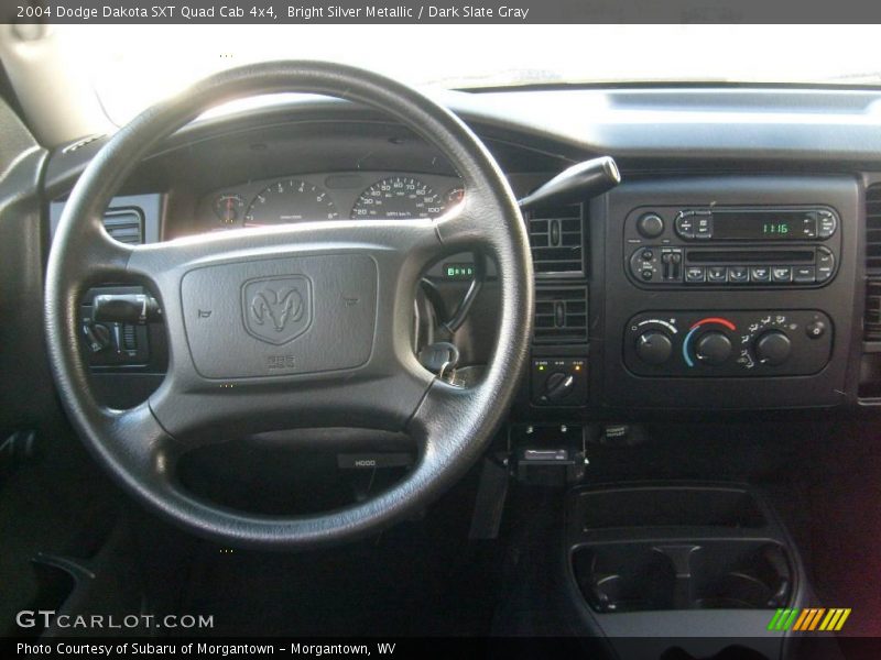 Bright Silver Metallic / Dark Slate Gray 2004 Dodge Dakota SXT Quad Cab 4x4