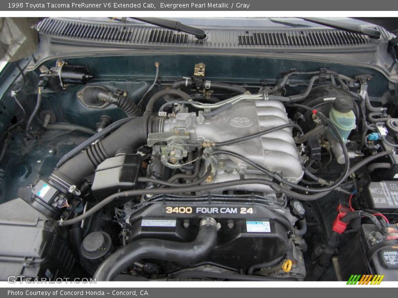 Evergreen Pearl Metallic / Gray 1998 Toyota Tacoma PreRunner V6 Extended Cab