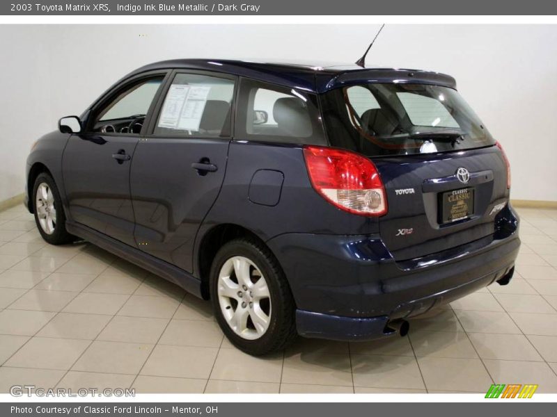 Indigo Ink Blue Metallic / Dark Gray 2003 Toyota Matrix XRS