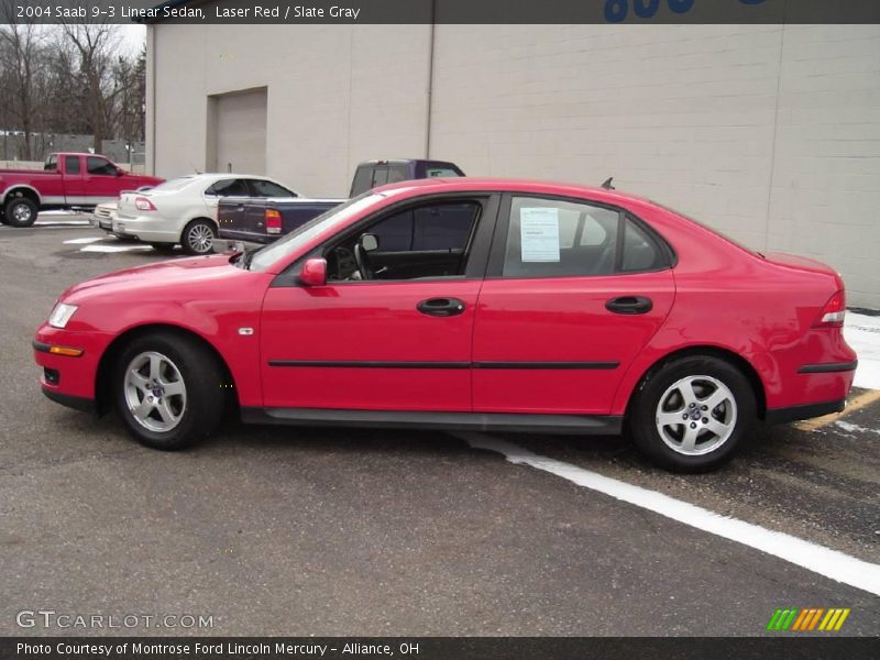 Laser Red / Slate Gray 2004 Saab 9-3 Linear Sedan